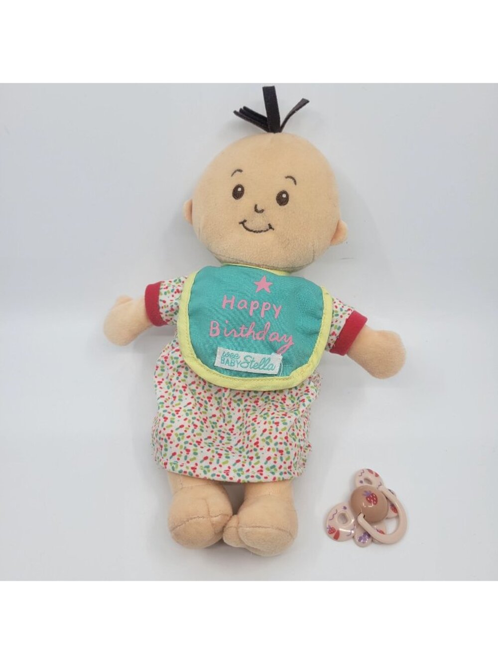 Manhattan Toys Wee Baby Stella Cloth Plush Baby Doll w/ Clothes & Paci & Bib